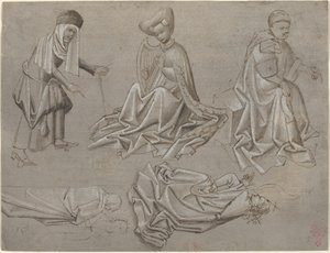 Studi per Sei Figure (foglio da un libro di modelli) [recto]