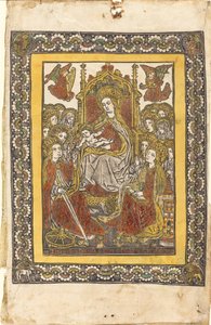 Madonna in Trono con Diciotto Donne Sante da German 15th Century or Master with the Mountain Like Clouds