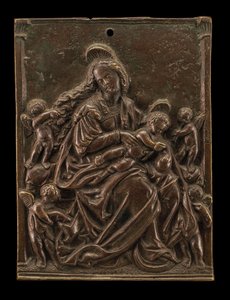 La Vergine e il Bambino con quattro angeli da German 16th Century