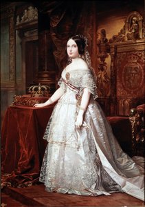 Ritratto della Regina di Spagna Isabella di Borbone II (1830-1904) Dipinto di German Hernandez Amores (1823-1894) da German Hernandez Amores