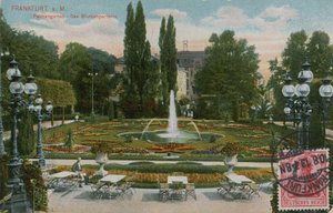 Francoforte, Palmengarten, Il parterre di fiori. Cartolina inviata nel 1913. da German Photographer