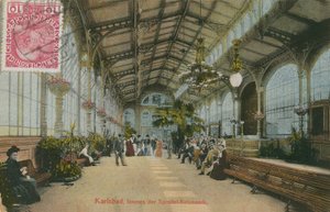 Karlsbad - interno del Colonnato. Cartolina inviata nel 1913. da German Photographer