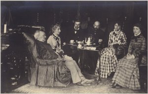 Ritratto di Richard Wagner con amici e familiari (foto b/n) da German Photographer