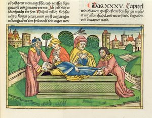 Sepoltura di Giosia, dalla Bibbia di Norimberga (Biblia Sacra Germanaica)