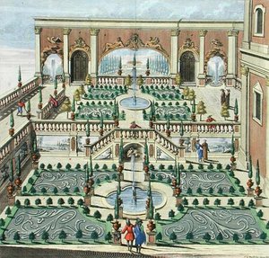 Il giardino di un principe, fine XVII o inizio XVIII secolo da German School