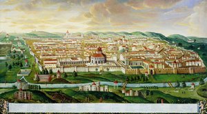 Veduta della città murata di Gerusalemme, c.1740 da German School