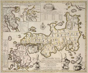 Mappa del Regno del Giappone diviso in sessantotto province, Mappe separate di Kamschatka e Niphon da German School
