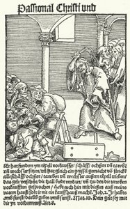 Una pagina dal pamphlet anti-papista di Lutero, Passional Christi und Antichristi da German School