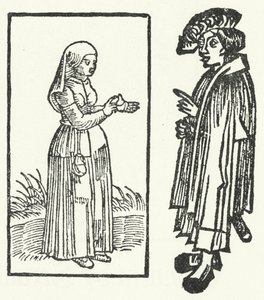 Una xilografia di una scena della storia di Till Eulenspiegel (incisione) da German School