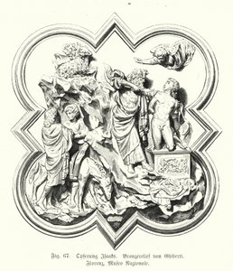 Abramo che offre suo figlio Isacco in sacrificio, rilievo in bronzo di Lorenzo Ghiberti da German School
