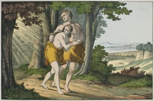Adamo ed Eva cacciati dal paradiso, illustrazione da L
