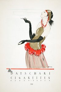 Pubblicità per "Batschari Cigaretten", da Styl, pub.1922 (stampa a pochoir) da German School