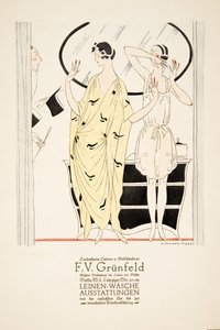 Pubblicità per "F.V. Grunfeld", da Styl, pub.1922 (stampa a pochoir)