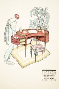 Pubblicità per Flatow  Priemer, Antiquariato, da Styl, pub.1922 (stampa a pochoir) da German School