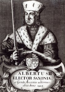 Alberto III, ultimo Elettore di Sassonia della dinastia Ascania da German School