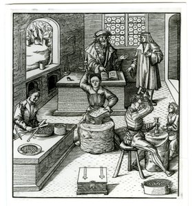 Una zecca europea del primo XVI secolo, da Der Weisskunig da German School