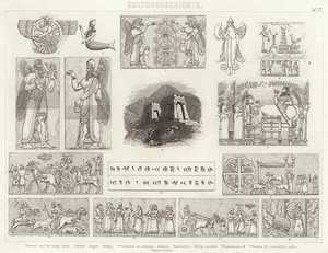 Antica Assiria. Illustrazione per Bilder-Atlas da German School