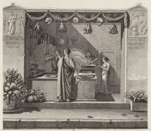 Negozio romano antico. Illustrazione per Bilder-Atlas