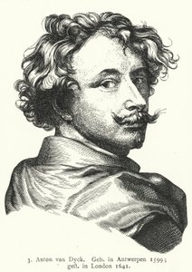 Anthony van Dyck, artista barocco fiammingo (incisione) da German School