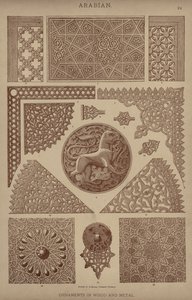 Arabo, ornamenti in legno e metallo da German School