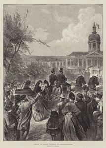 Arrivo della regina Vittoria a Charlottenburg (incisione) da German School