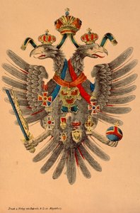 Stemma imperiale austro-ungarico, pubblicato da Robraki & Co., Magdeburgo, c.1865 da German School