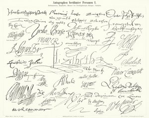 Autografi di persone famose: figure di spicco della Riforma Protestante, della Gran Bretagna, della Guerra dei Trent