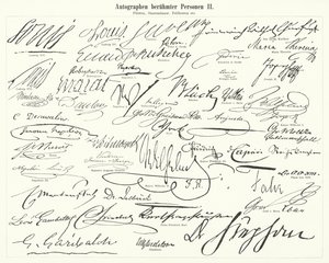 Autografi di persone famose: statisti, principi, generali, ecc. da German School