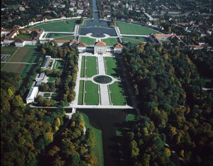 Arte barocca: veduta aerea del Parco di Nymphenburg da German School
