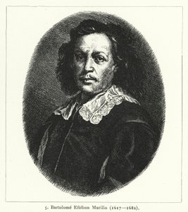 Bartolomé Esteban Murillo, pittore barocco spagnolo (incisione) da German School