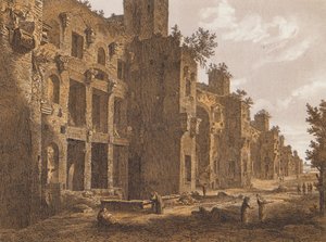Terme di Diocleziano, Roma (litografia a colori) da German School