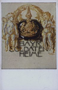 Elmo di soldato bavarese (litografia a colori) da German School
