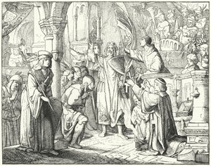 Bernardo di Chiaravalle che predica la Seconda Crociata a Spira, Germania da German School