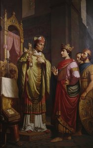 Il vescovo Bernward mostra la sua croce all