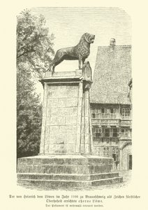 Leone di bronzo eretto da Enrico il Leone a Brunswick nel 1166