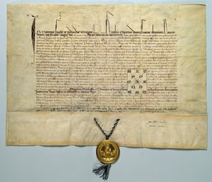 Bolla di Carlo IV (1316-78) Imperatore del Sacro Romano Impero, 29 gennaio 1365 da German School