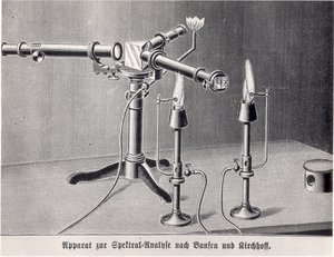 Spettroscopio Bunsen-Kirchoff inventato da Robert Bunsen e Gustav Kirchoff nel 1859 da German School