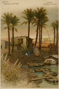 Il Cairo - Dahabeahs sul fiume Nilo (cromolito)