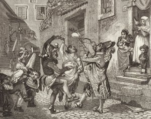 Carnevale a Roma, Italia. Illustrazione per Bilder-Atlas da German School