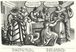 Caricatura sul costume femminile, inizio XVII secolo da German School
