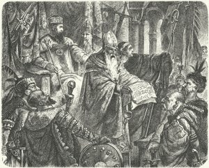 Casimiro III di Polonia che proclama lo Statuto di Wislica da German School