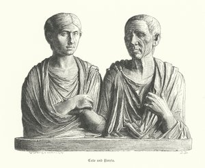 Catone e Porcia, scultura romana antica da German School