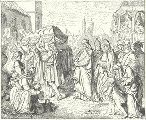 Carlo IV di Boemia segue il corteo funebre di Gunther von Schwarzburg, re di Germania