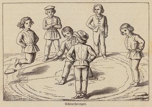 Bambini che saltano con la corda (incisione)
