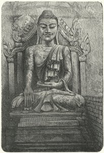 Statua colossale del Buddha (incisione) da German School