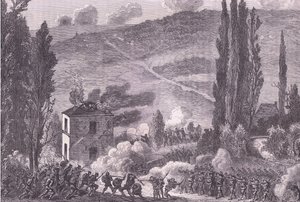 Combattimento a Chatillon, Cassells History of the War between France and Germany pubblicato da Cassell and Company Limited, c.1890 (litografia) da German School