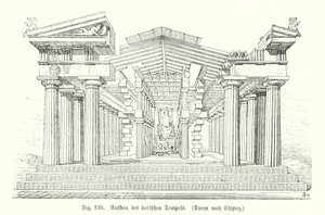 Costruzione di un tempio dorico greco antico da German School