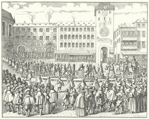 Processione di incoronazione di Mattia, Sacro Romano Imperatore nel 1612 da German School