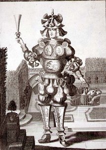 Costume per un venditore di vetri e stoviglie, pub. da Gerard Valck c.1690 da German School