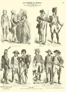 Costumi e uniformi militari della Francia repubblicana, 1790 da German School